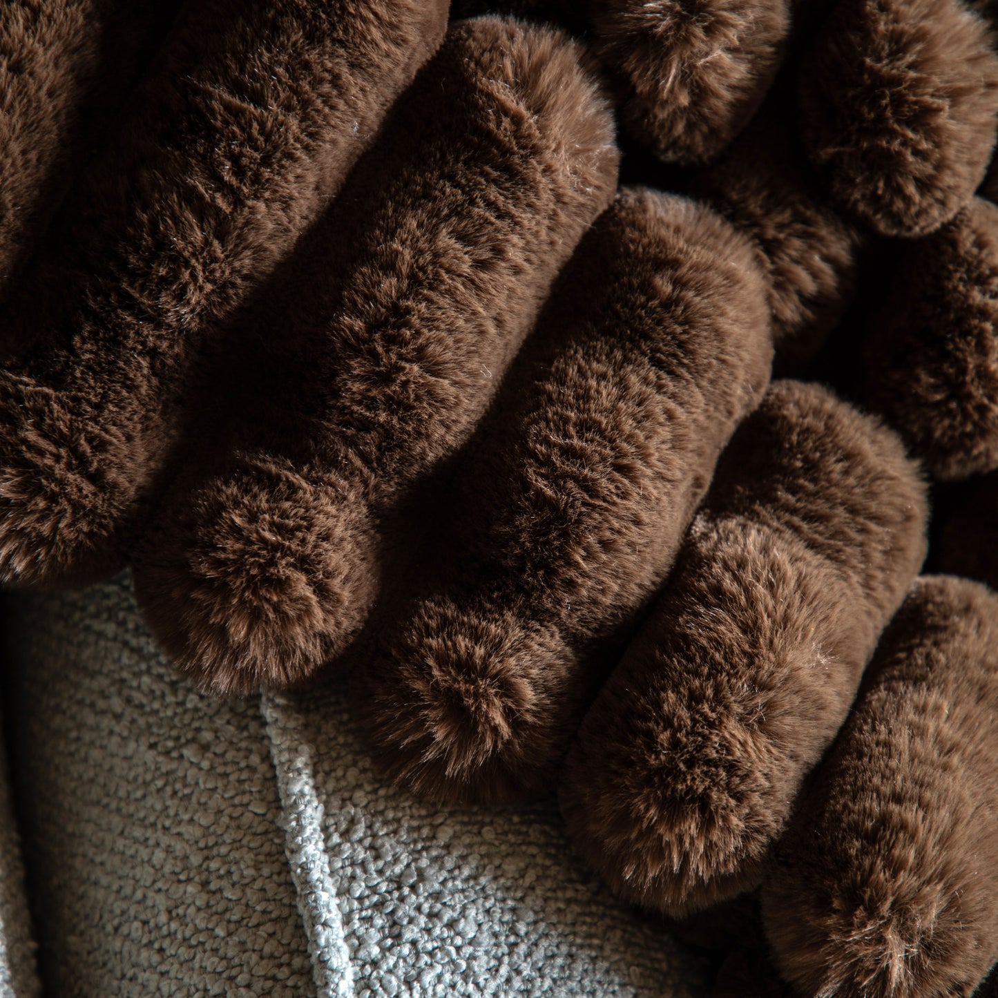 libby ribbed faux fur throw- 6 colours