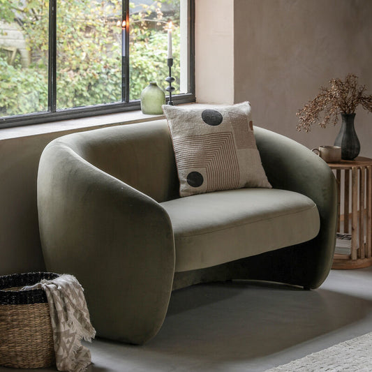 curve sofa in moss green