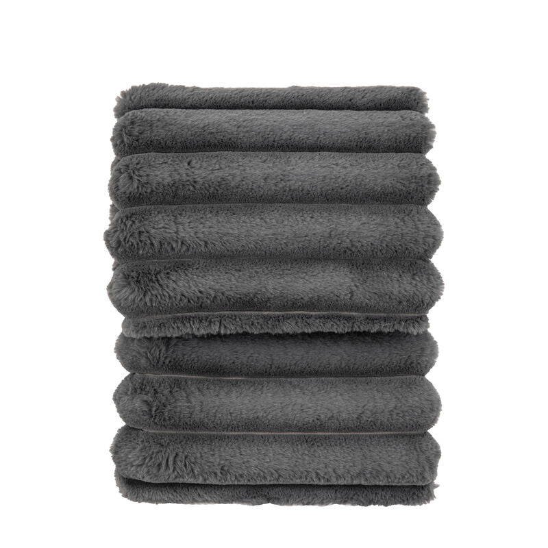 libby ribbed faux fur throw- 6 colours