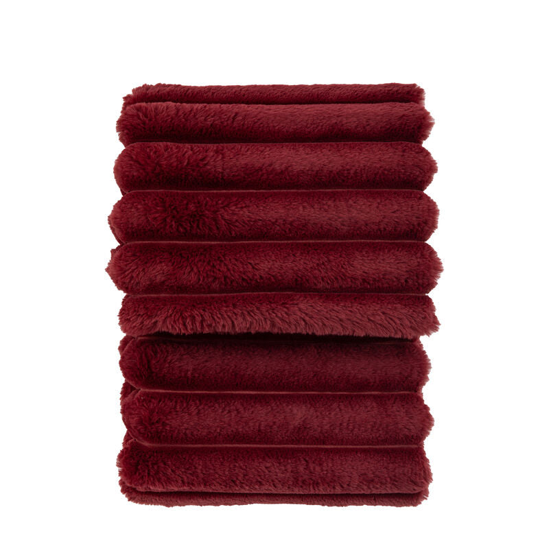 libby ribbed faux fur throw- 6 colours