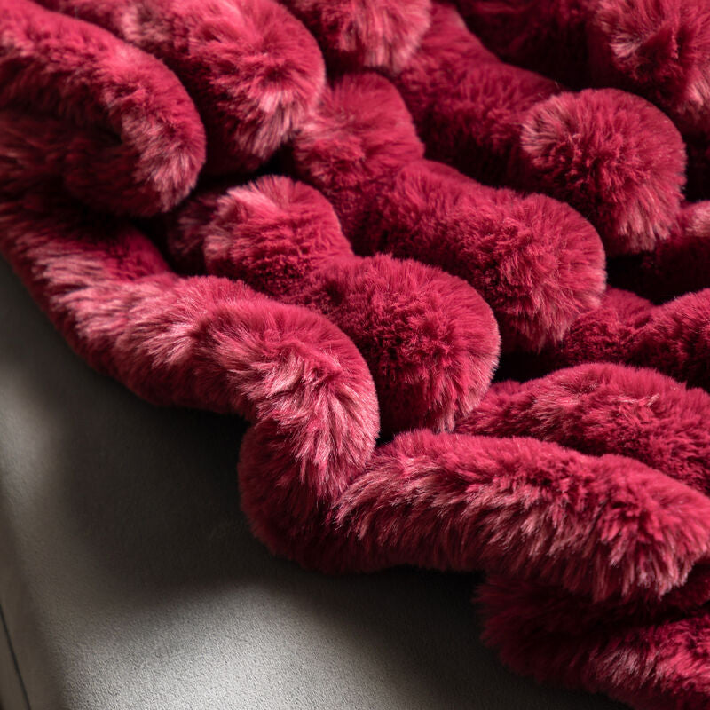 libby ribbed faux fur throw- 6 colours