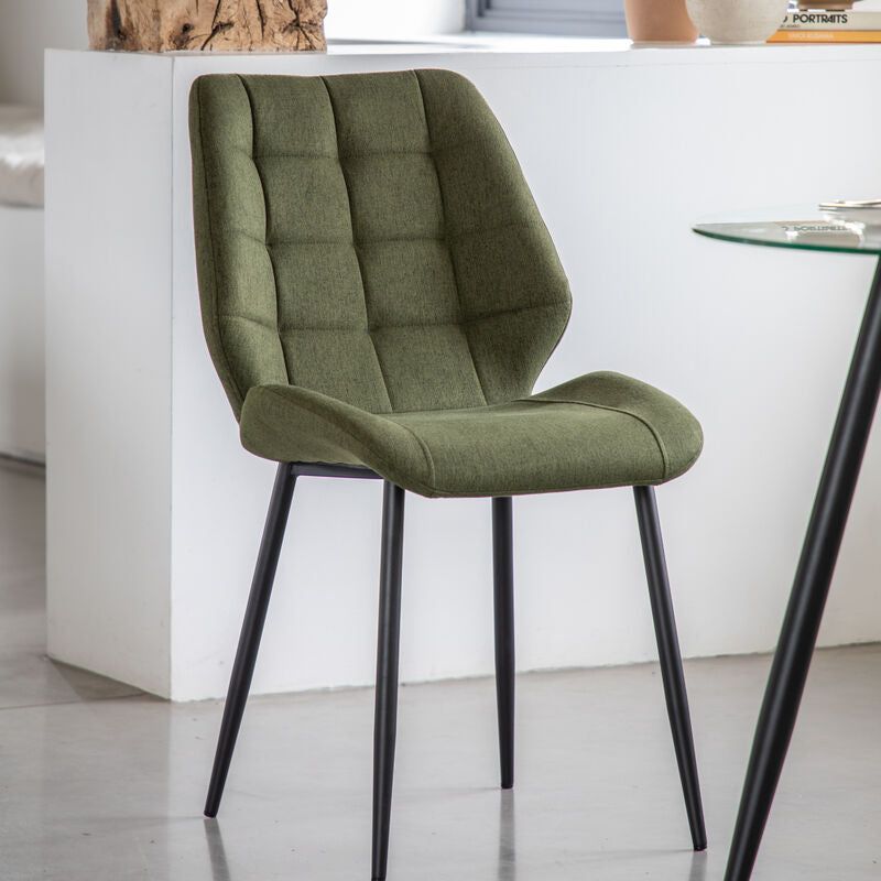 mollie dining chair 2 pack in bottle green - nineteen/seventy