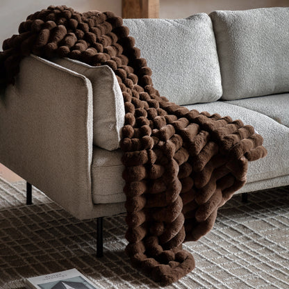 libby ribbed faux fur throw- 6 colours
