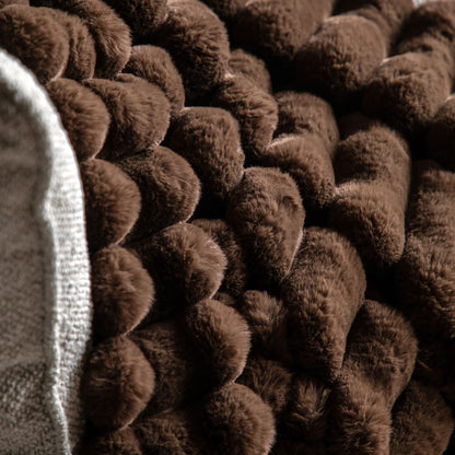 libby ribbed faux fur throw- 6 colours