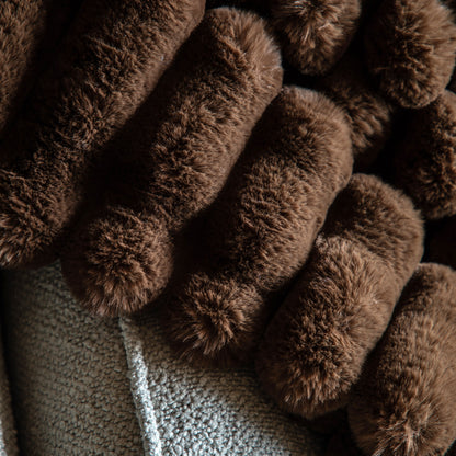 libby ribbed faux fur throw- 6 colours