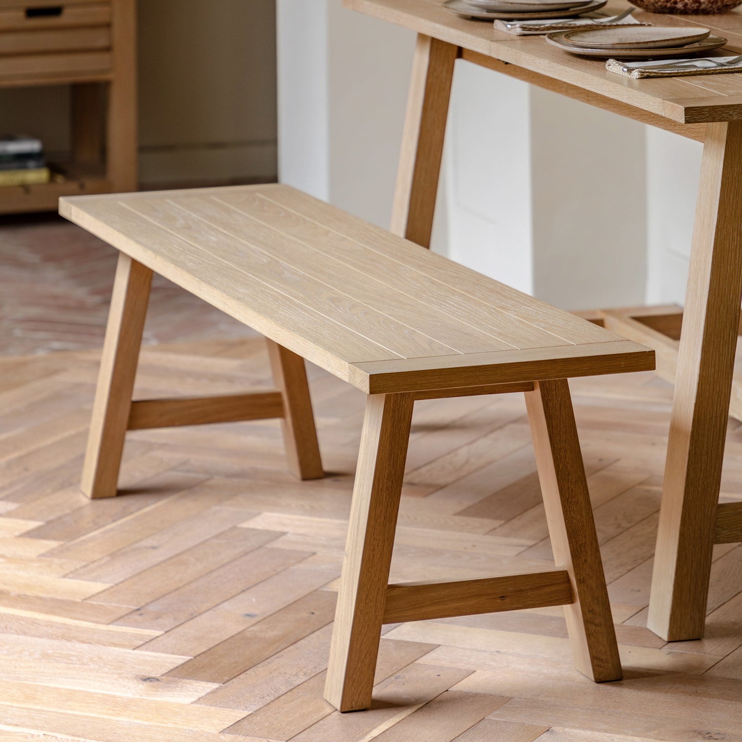 prairie trestle dining bench