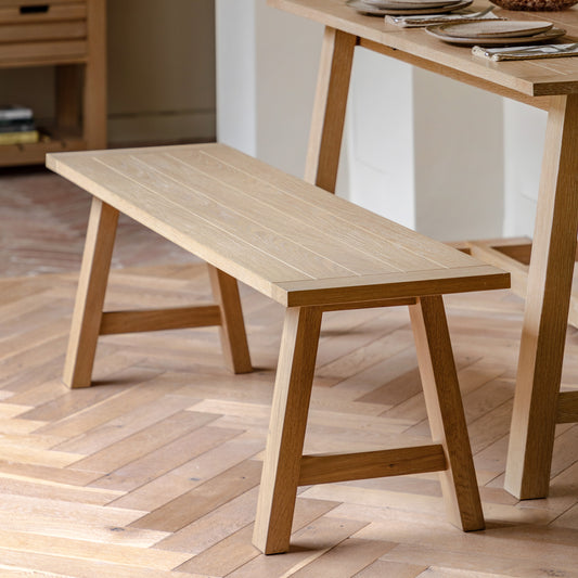 prairie trestle dining bench