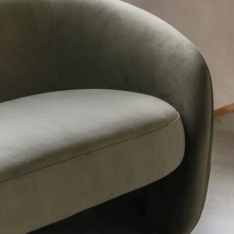 curve sofa in moss green