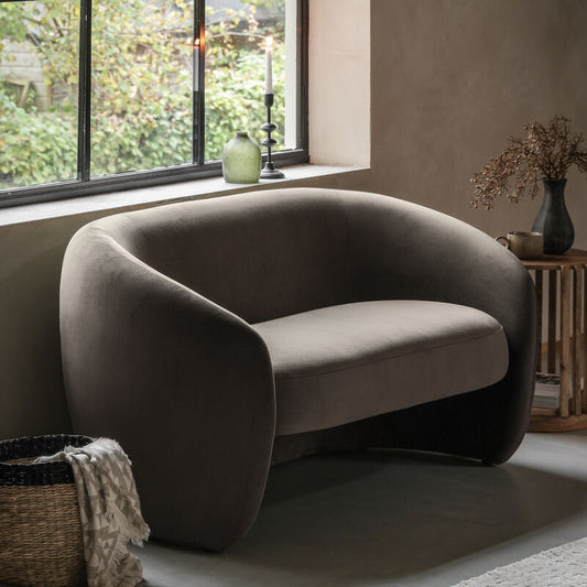 curve sofa in espresso