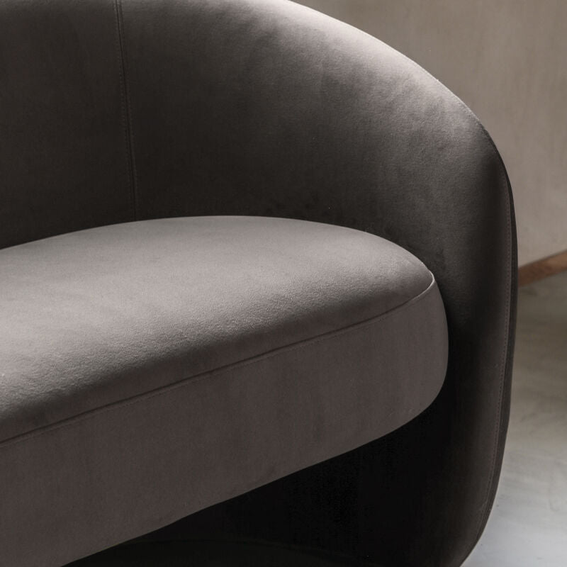curve sofa in espresso