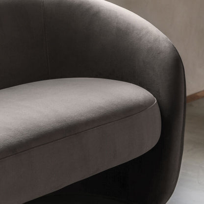 curve sofa in espresso
