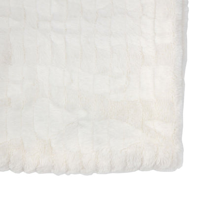 rita faux rabbit throw in cream