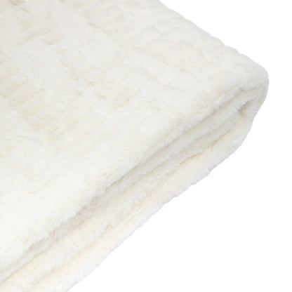 rita faux rabbit throw in cream