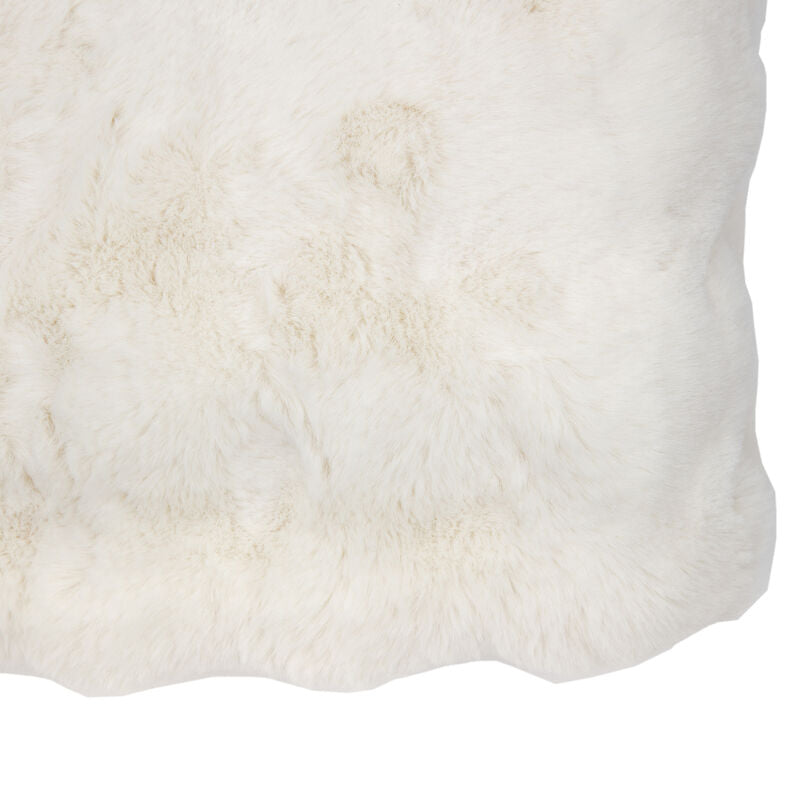 marshmallow faux rabbit throw in cream