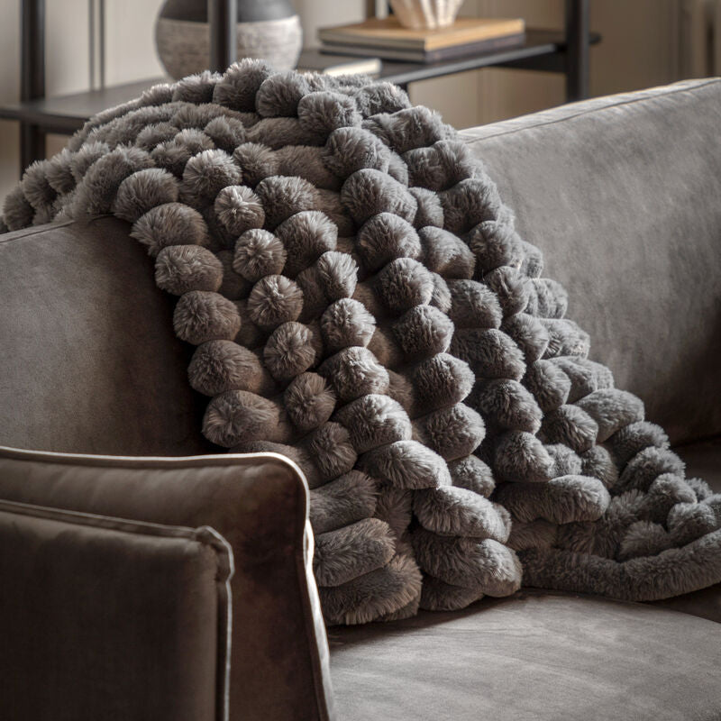 libby ribbed faux fur throw- 4 colours