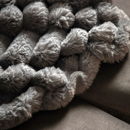 libby ribbed faux fur throw- 4 colours