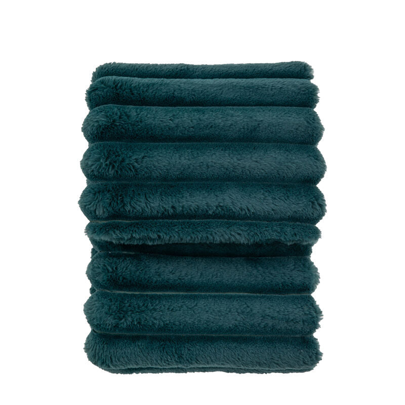 libby ribbed faux fur throw- 4 colours