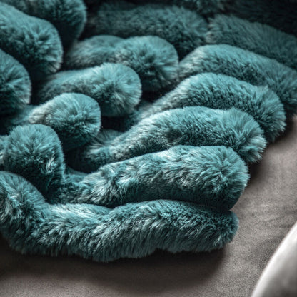 libby ribbed faux fur throw- 4 colours