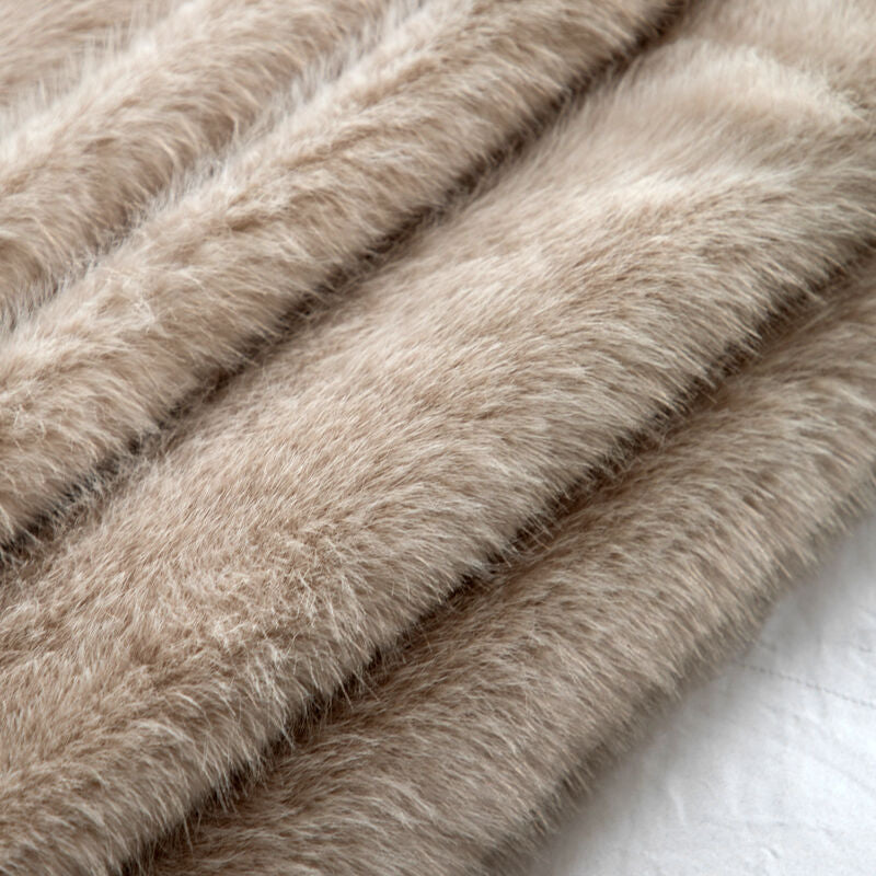 maple faux fur throw