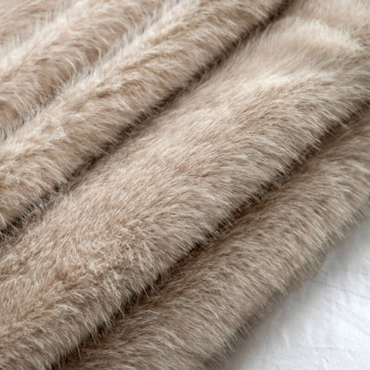 maple faux fur throw
