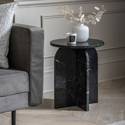 amilie side table in black - nineteen/seventy