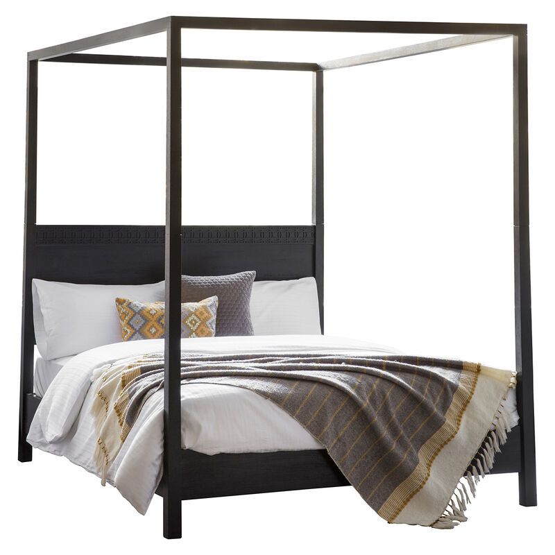 bali 4 poster bed in black - nineteen/seventy