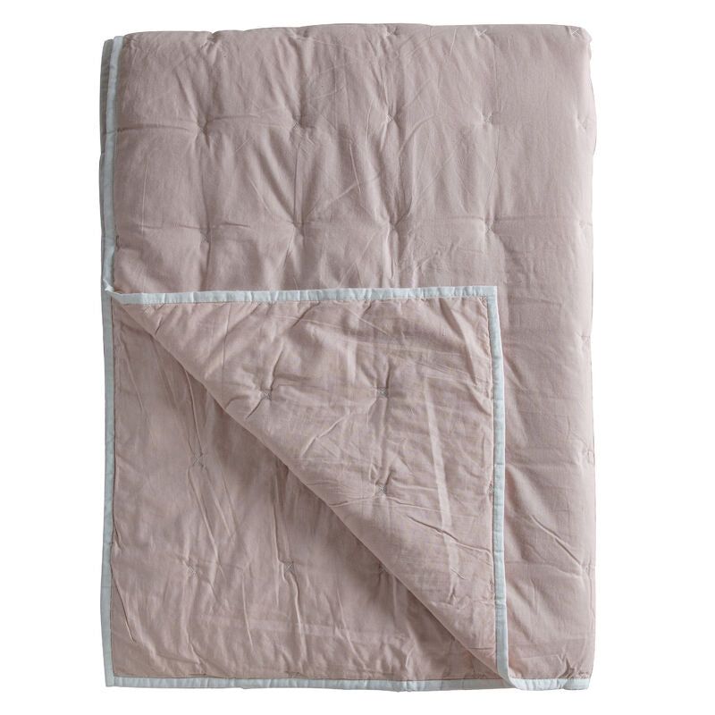 belinda cotton stitch bedspread in blush - nineteen/seventy