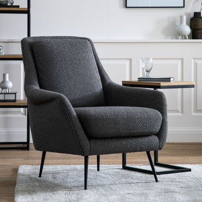 bertie armchair in grey linen - nineteen/seventy