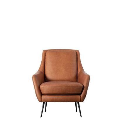 bertie armchair in leather - nineteen/seventy