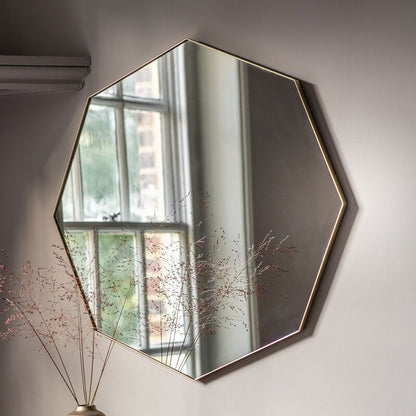 bowie octagon mirror in champagne - nineteen/seventy