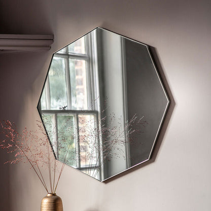 bowie octagon mirror in silver - nineteen/seventy