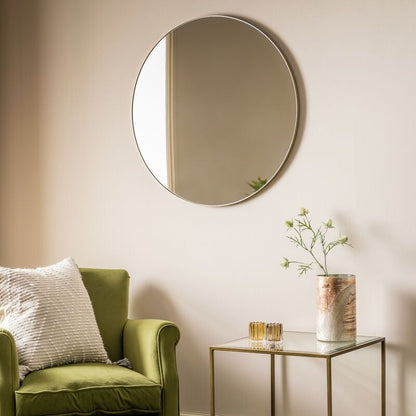 bowie round mirror in champagne - nineteen/seventy