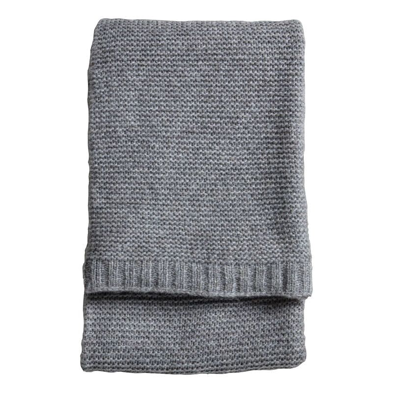 gina chunky knit throw in grey - nineteen/seventy