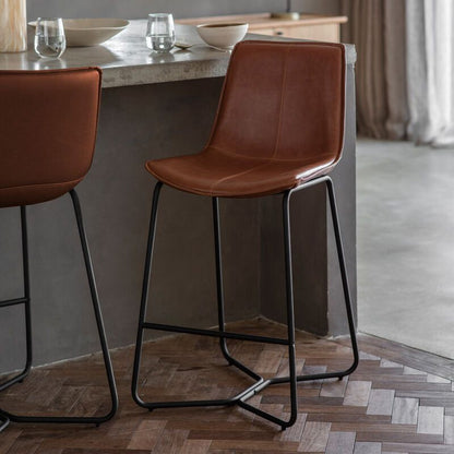 hamilton bar stool 2 pack in brown - nineteen/seventy