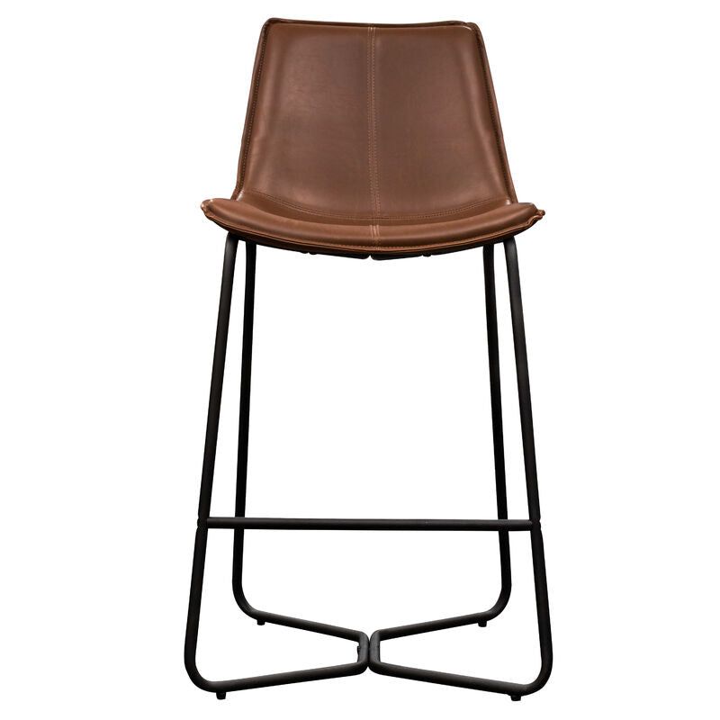 hamilton bar stool 2 pack in brown - nineteen/seventy