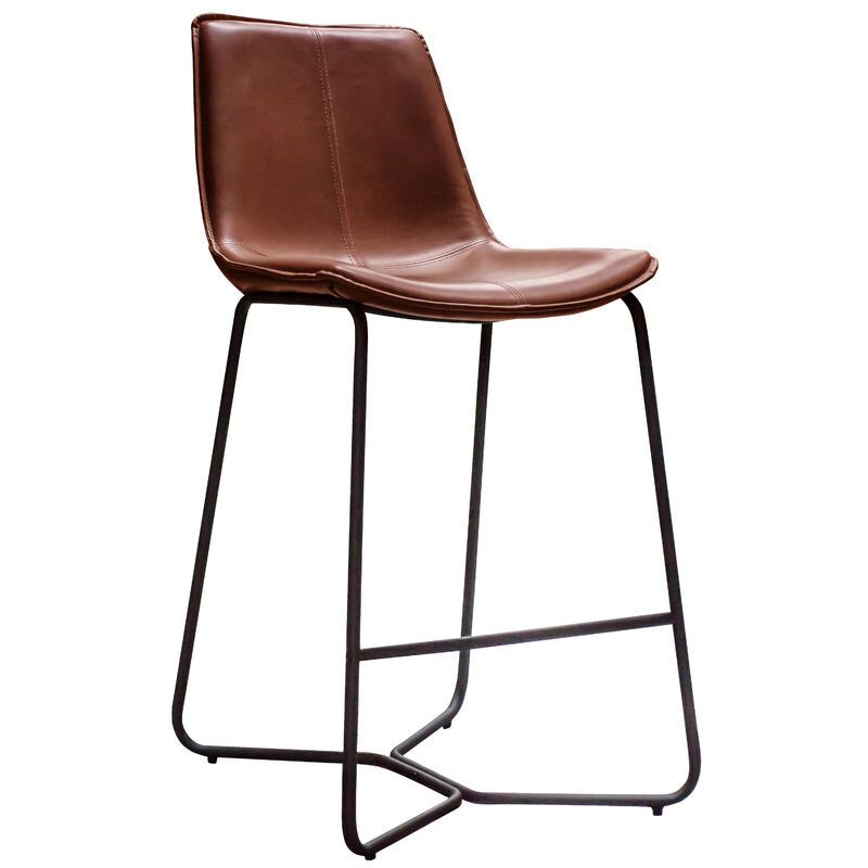 hamilton bar stool 2 pack in brown - nineteen/seventy