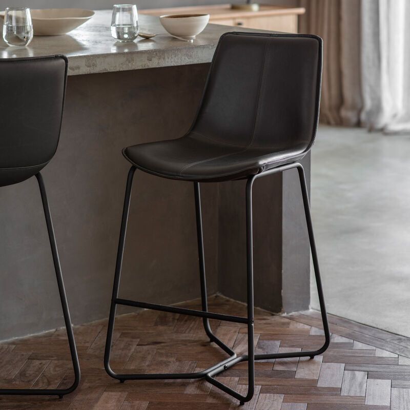 hamilton bar stool 2 pack in charcoal - nineteen/seventy