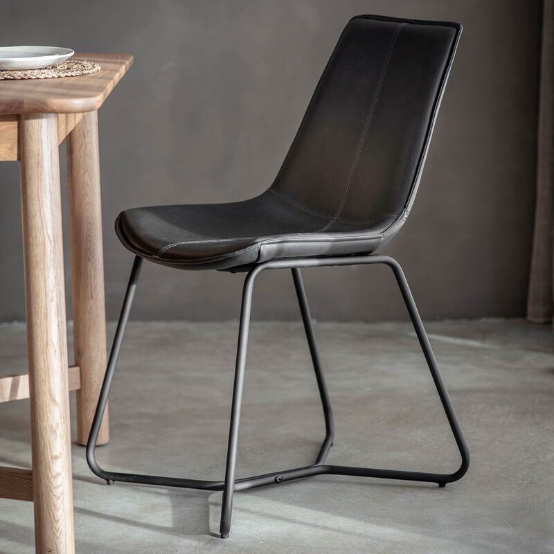 hamilton dining chair in charcoal 2 pack - nineteen/seventy