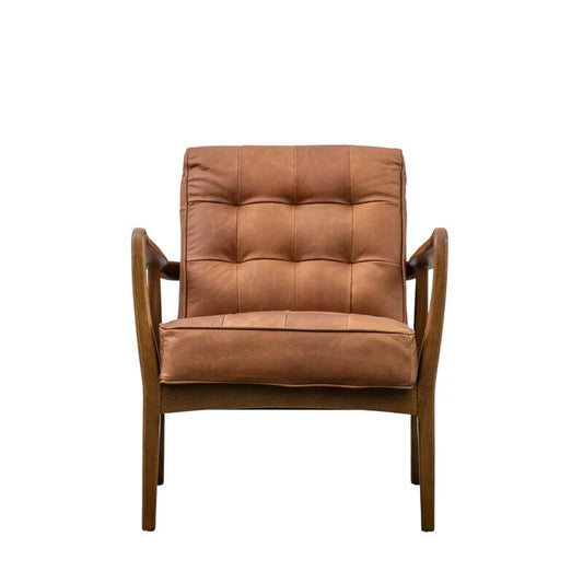 harry armchair in brown leather - nineteen/seventy