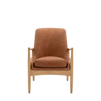 jesse armchair in brown leather - nineteen/seventy