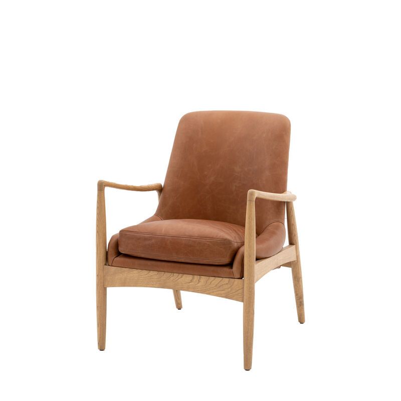 jesse armchair in brown leather - nineteen/seventy