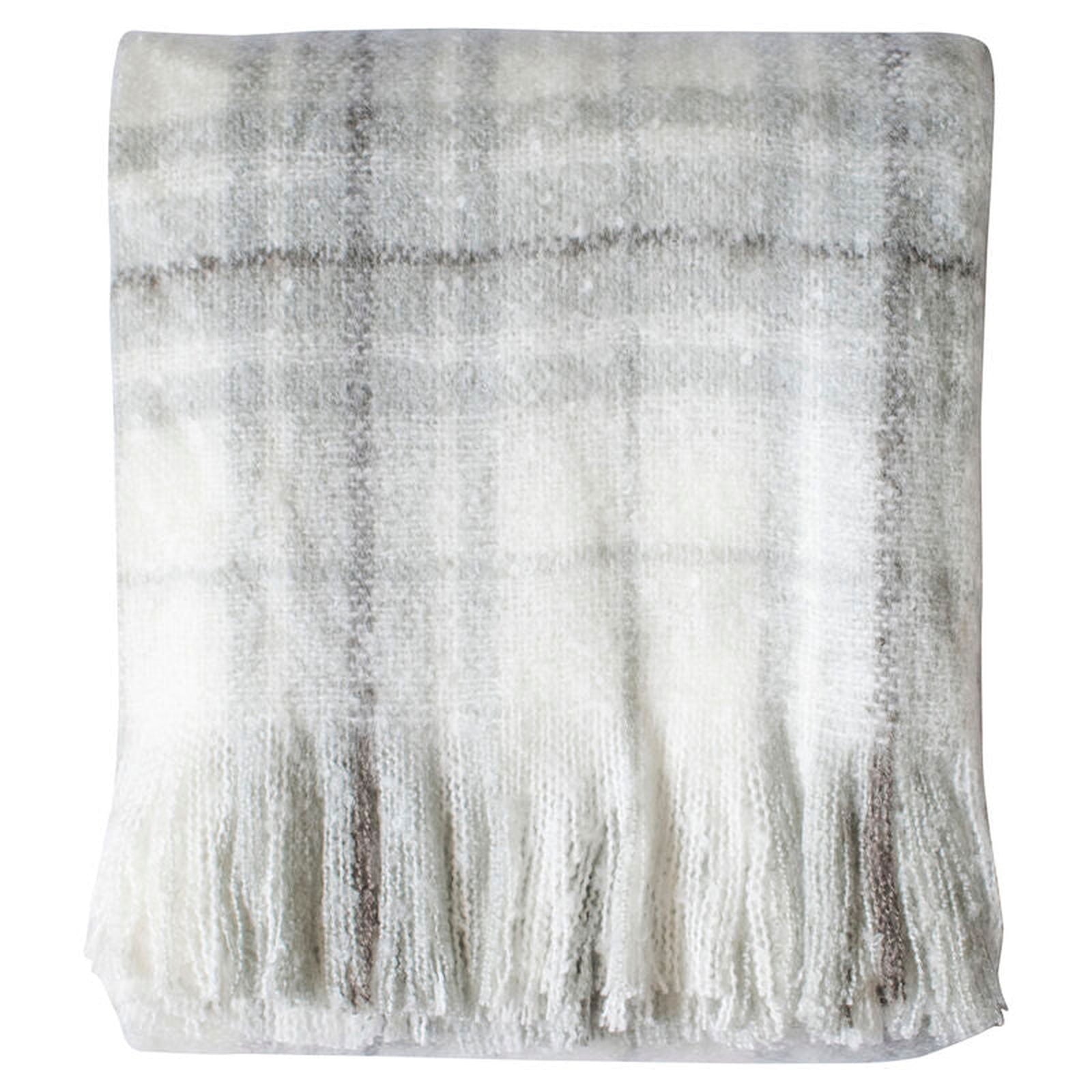 moira grey faux mohair throw - nineteen/seventy