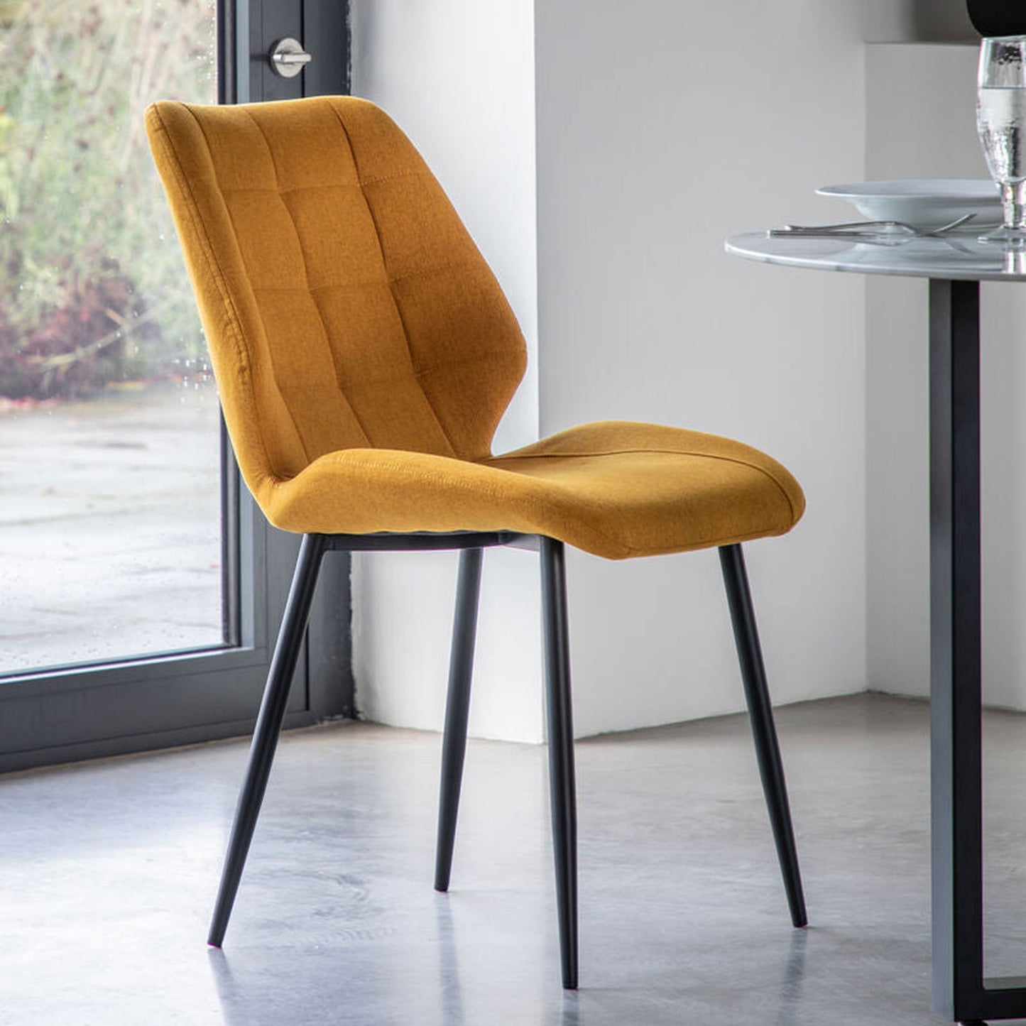 mollie dining chair 2 pack in saffron - nineteen/seventy