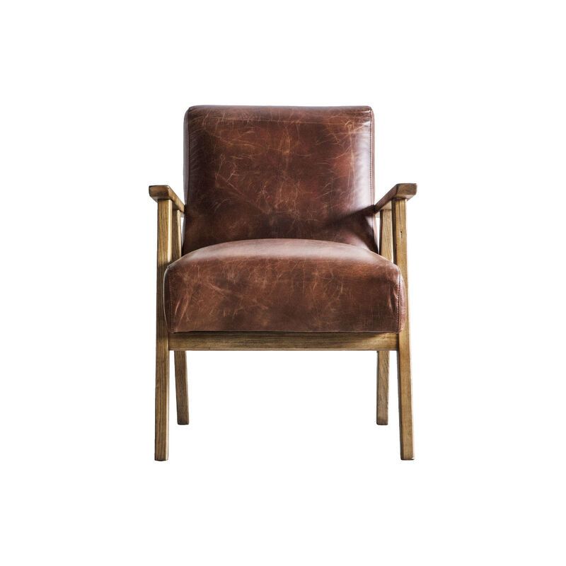 nyla armchair in bottle leather - nineteen/seventy