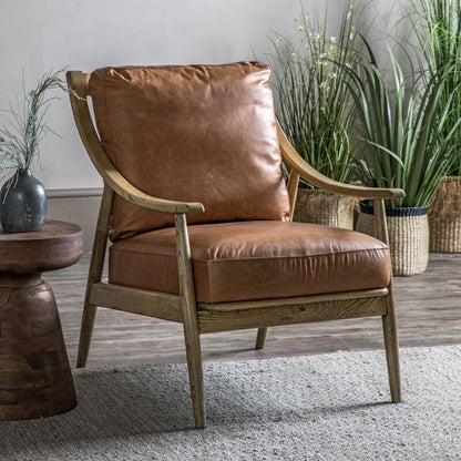 riley armchair in leather - nineteen/seventy