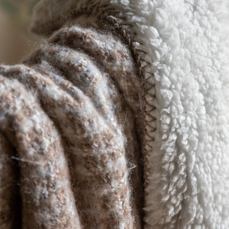 tammy faux mohair sherpa lined throw - nineteen/seventy