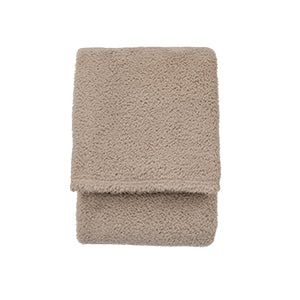 teddy fleece throw in taupe - nineteen/seventy