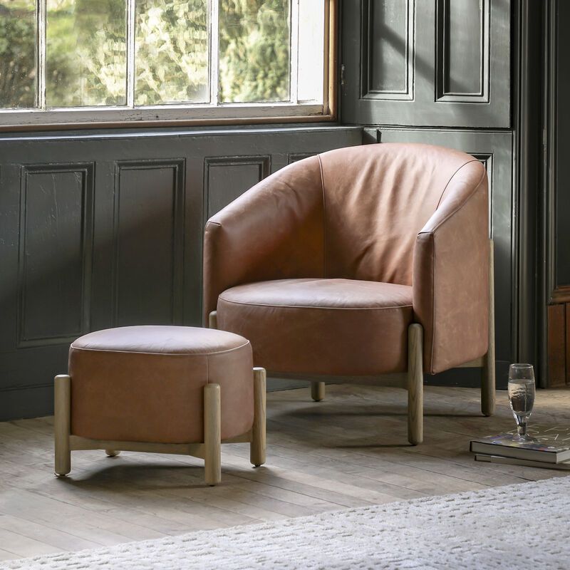 tilly armchair in leather - nineteen/seventy