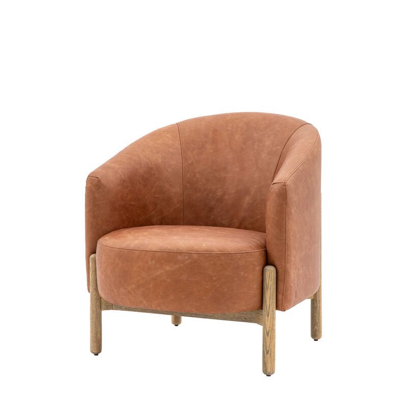 tilly armchair in leather - nineteen/seventy